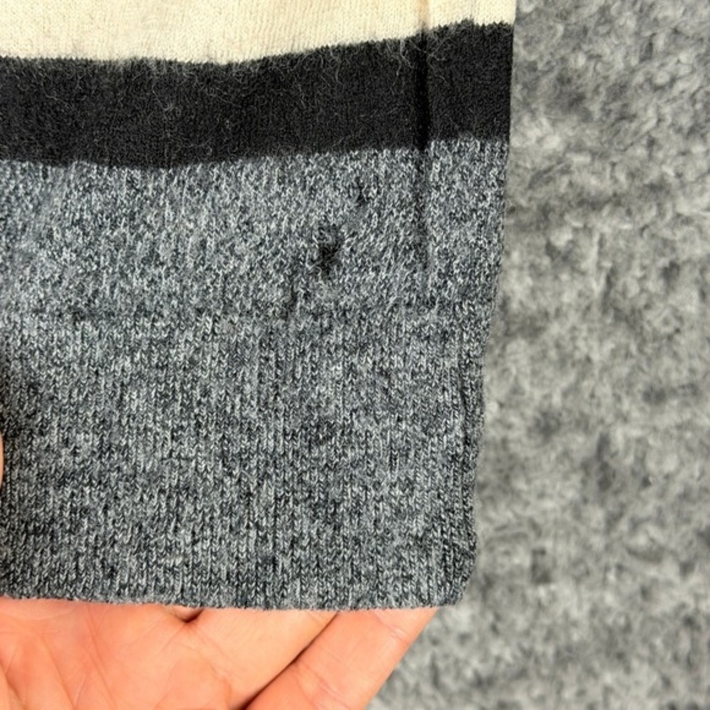 Armani Exchange Men's L (Actually XS/S) Merino Wool Shawl Collar Striped Sweater - Picture 9 of 16
